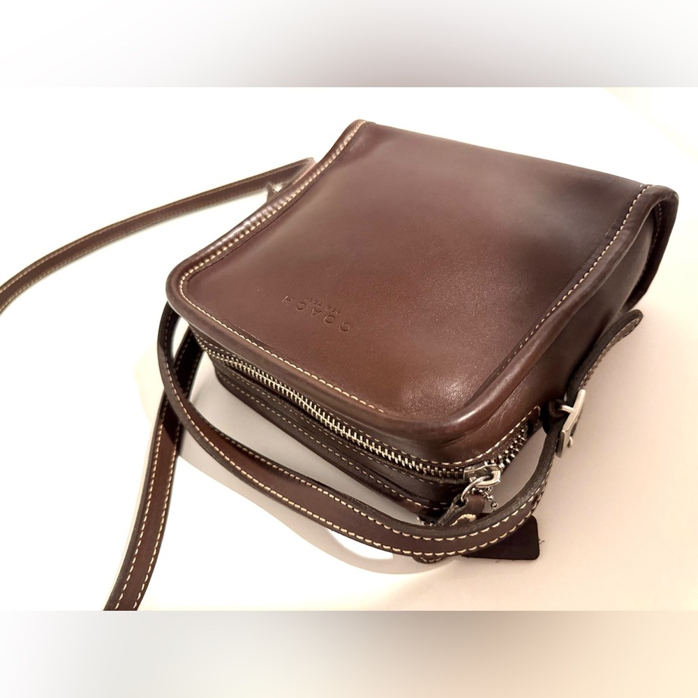 Vintage Coach Bellini 9139 Brown Glove Leather Crossbody Bag Y2K USA Made - Picture 3 of 15